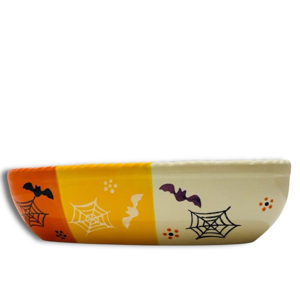 Temp-tations Boo-fetti Collection 16" Ceramic Candy Corn Dish Platter Tray RARE! - Picture 4 of 8